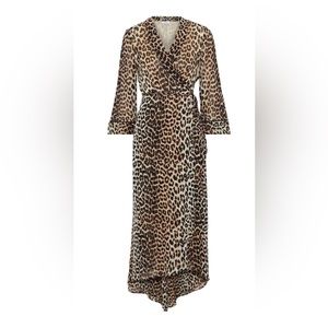 Gianni leopard print Georgette dress